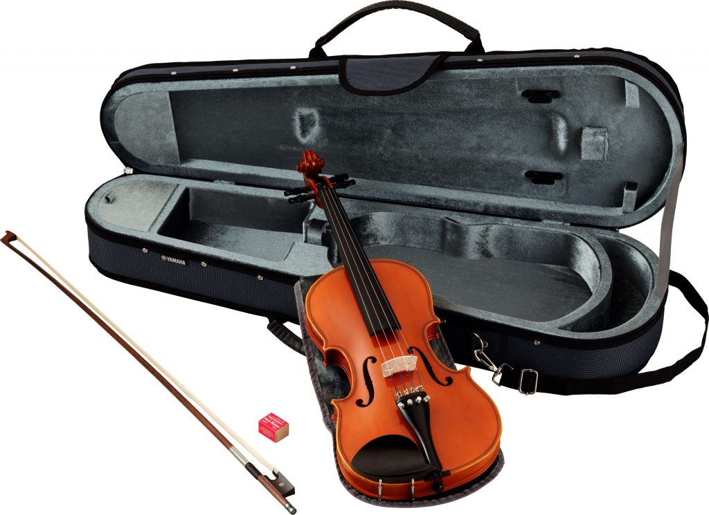 Violin V5 de Yamaha con su estuche, arco y resina.