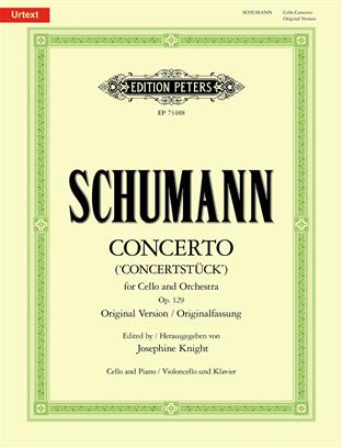 Partitura del Concertstück op. 129 de Schumann en la editorial Peters.